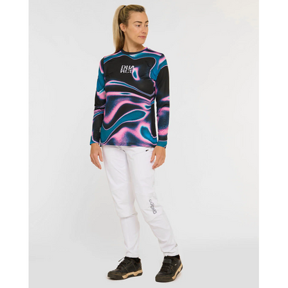 Maillot DHARCO RACE AURORA Mangas Largas Mujer Negro/Rosa