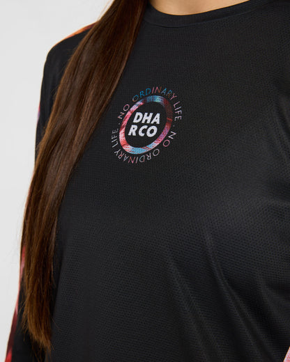Maillot DHARCO RACE NEBULA Mangas Largas Mujer Negro/Rosa