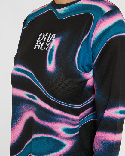 Maillot DHARCO RACE AURORA Mangas Largas Mujer Negro/Rosa
