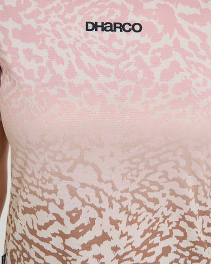 Maillot DHARCO PRISCILLA Manga Corta Mujer Beige/Rosa