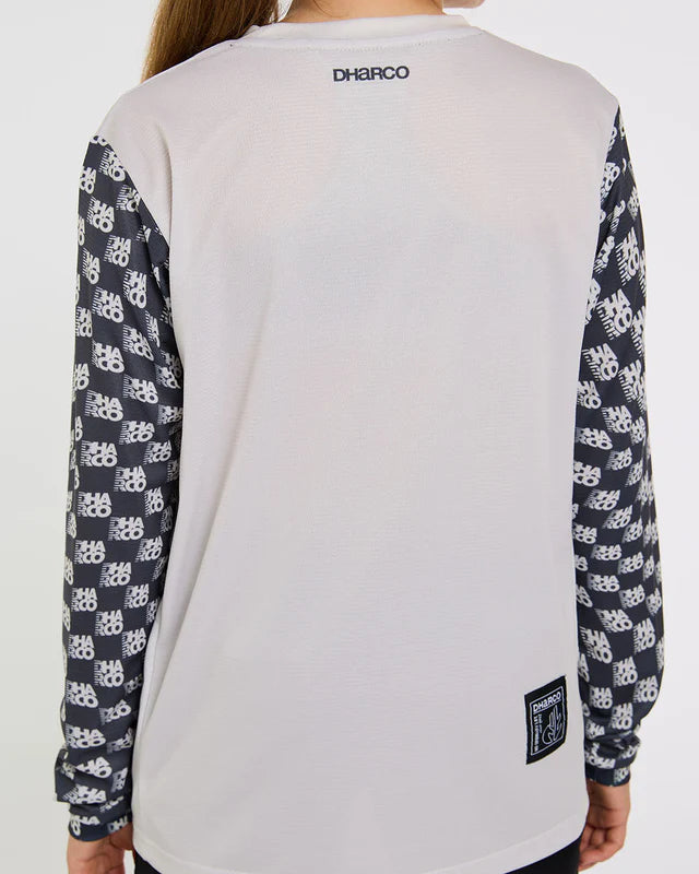 Maillot DHARCO GRAVITY OFFSET Junior Manga Larga Blanco/Negro