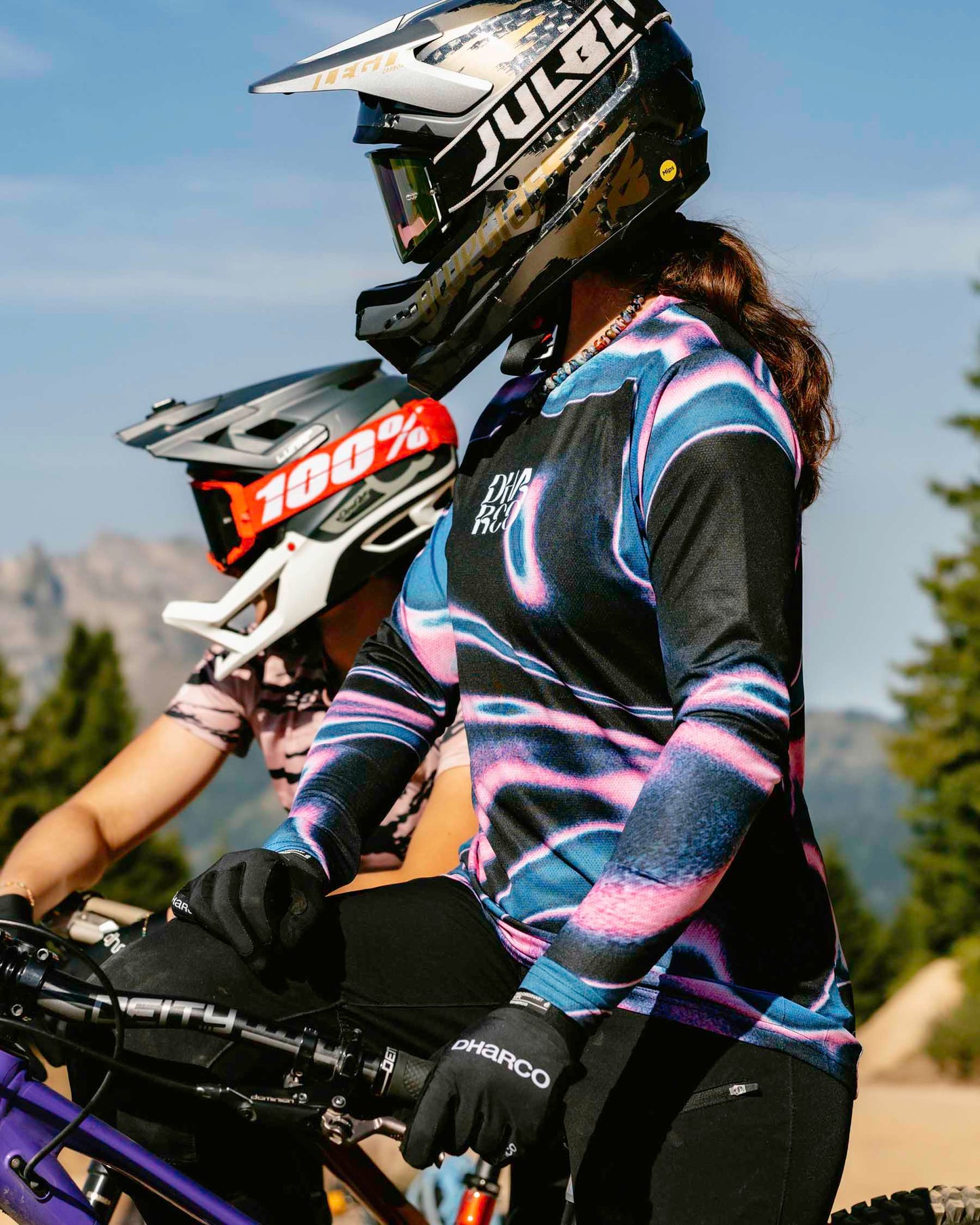 Maillot de manga larga DHARCO RACE AURORA de mujer Negro/Rosa