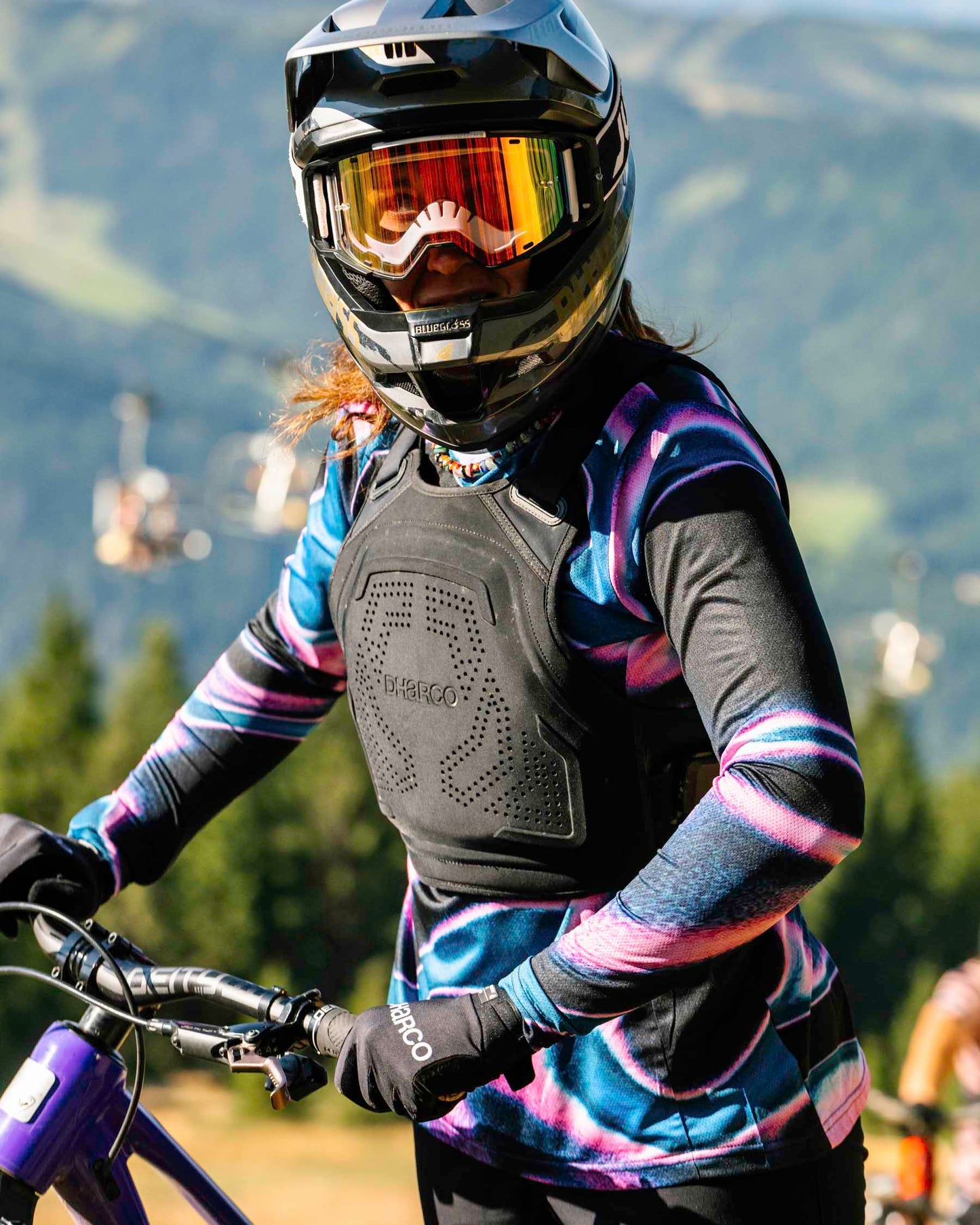 Maillot de manga larga DHARCO RACE AURORA de mujer Negro/Rosa