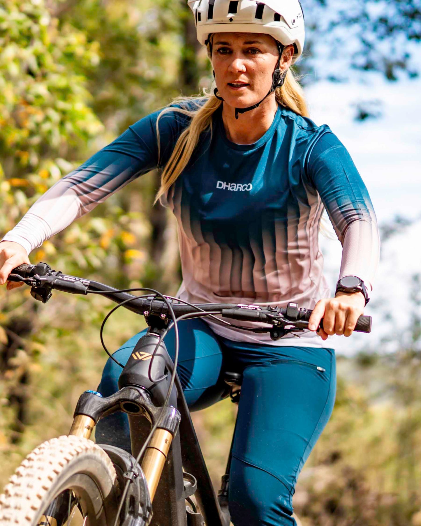 Maillot de manga larga DHARCO RACE DUSTY PRISM para mujer Negro/Rosa