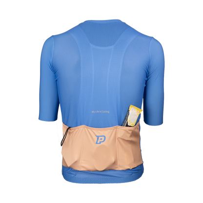 Maillot PROBIKESHOP By CHEF DE FILE Mangas Cortas Azul/Lila