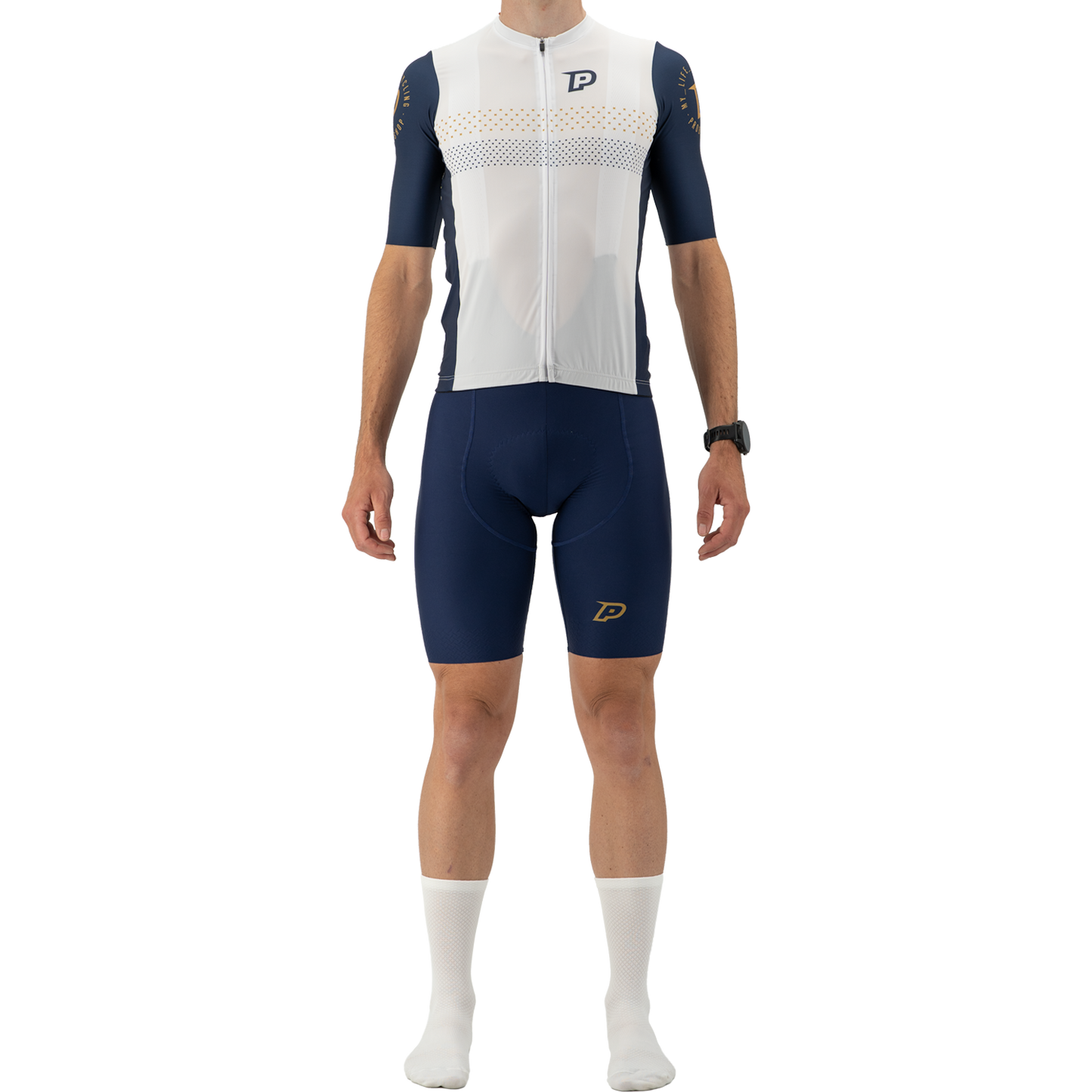 Maillot de manga corta PROBIKESHOP Azul marino/Blanco
