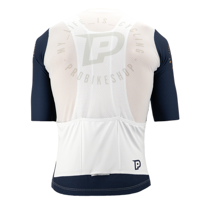 Maillot PROBIKESHOP By CHEF DE FILE Mangas Cortas Marino/Blanco