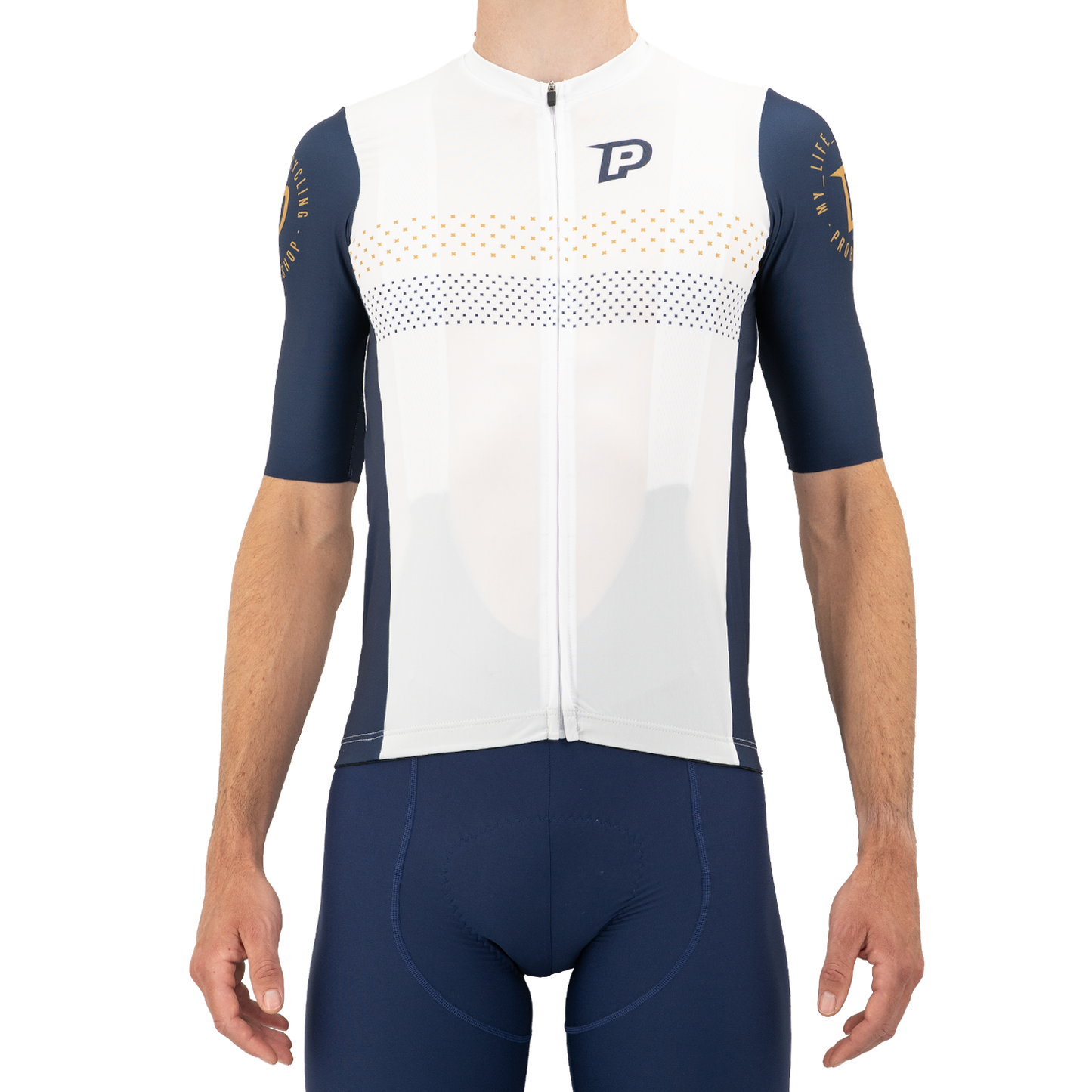 Maillot de manga corta PROBIKESHOP Azul marino/Blanco