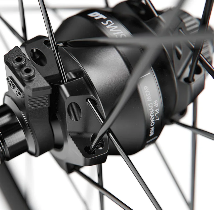 Rueda delantera DT SWISS GR 1600 SPLINE 25 Tubeless Ready (Center Lock) Dynamo