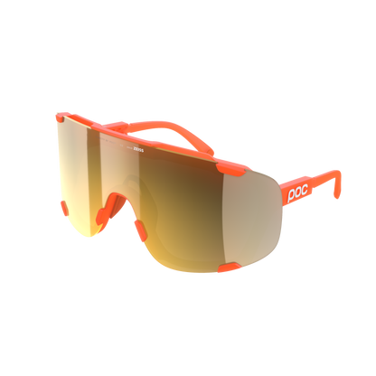 Gafas POC DEVOUR WF + Naranja Flúor Translúcido Lente Clarity Road Partly Sunny Gold