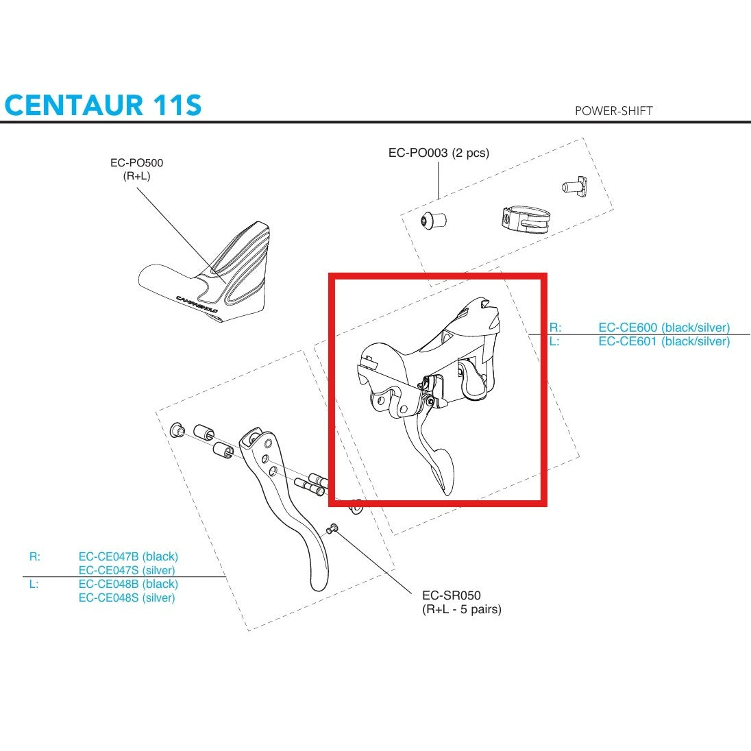 BLOQUE DE INDEXACIÓN IZQUIERDA CAMPAGNOLO CENTAUR 2018 POWER-SHIFT 11V