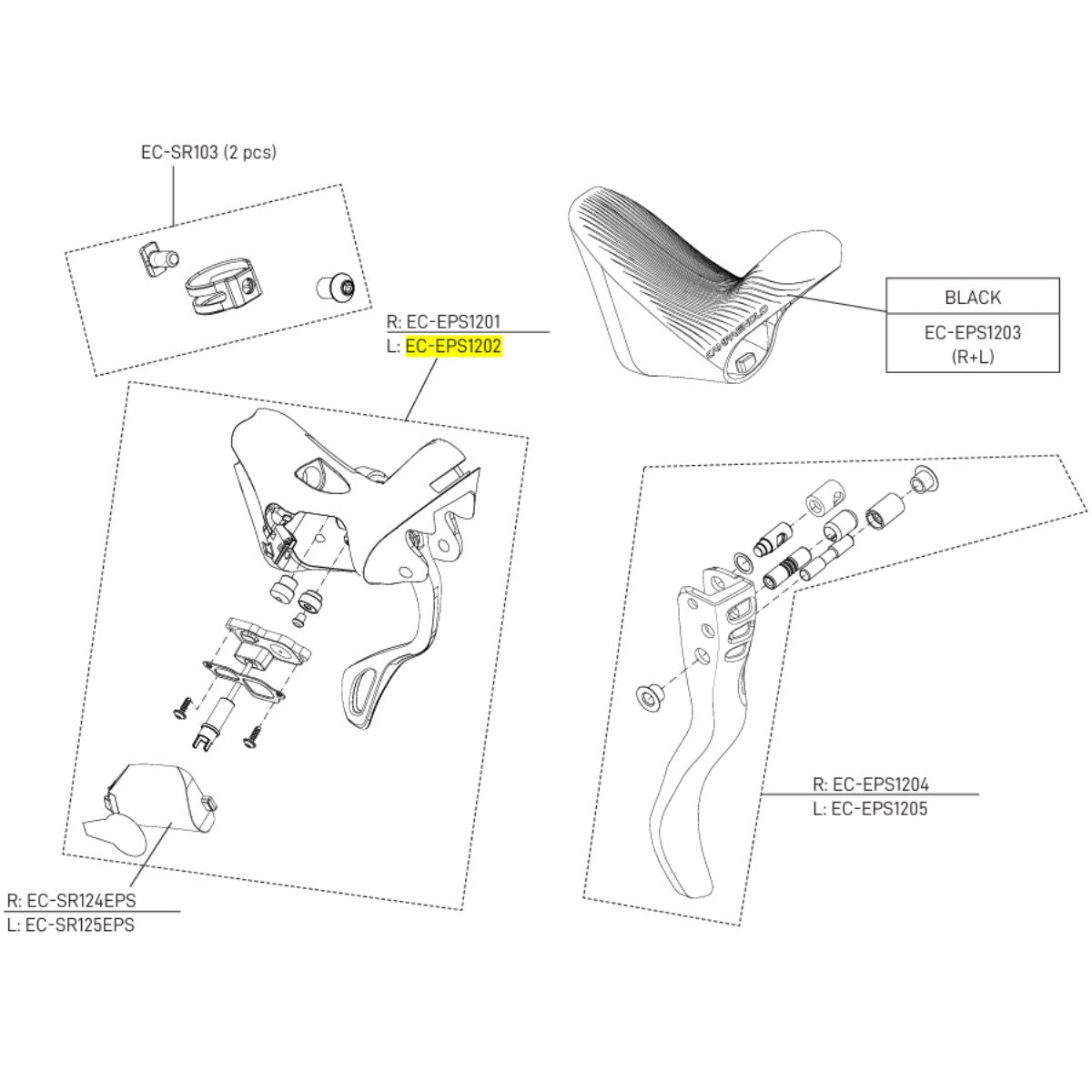 CAMPAGNOLO Cuerpo de cambio izquierdo ERGOPOWER SUPER RECORD EPS 12V Frenos de llanta