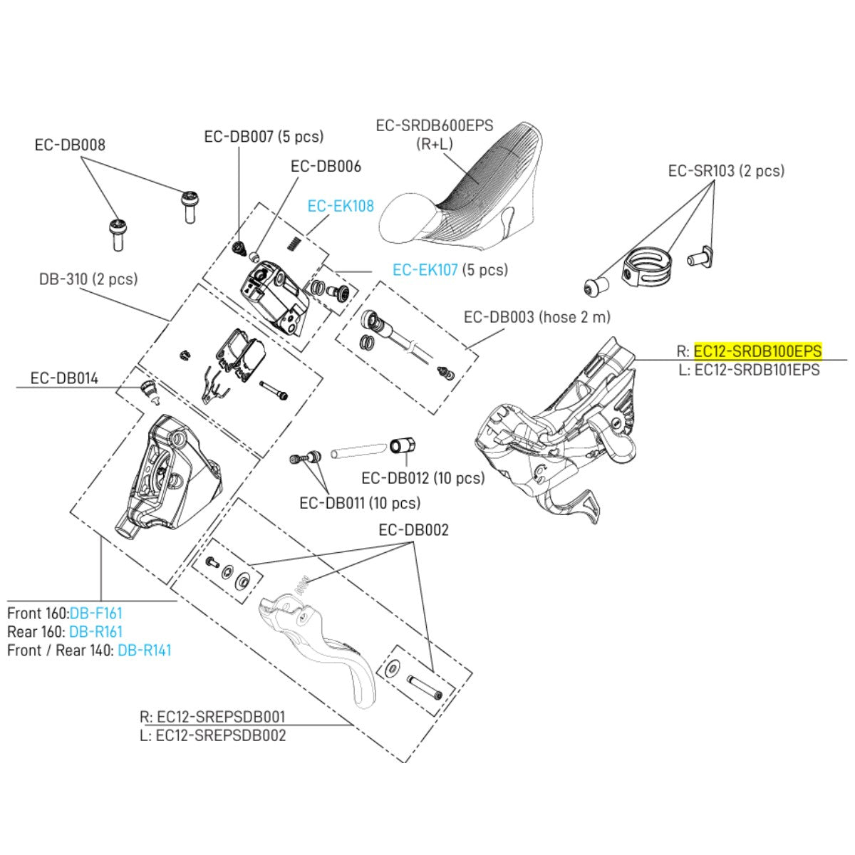 CAMPAGNOLO SUPER RECORD EPS 12V Freno de disco Cuerpo de cambio derecho 2019