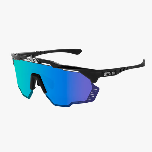 Gafas de sol SCICON AEROSHADE KUNKEN Negro Multimirror Azul