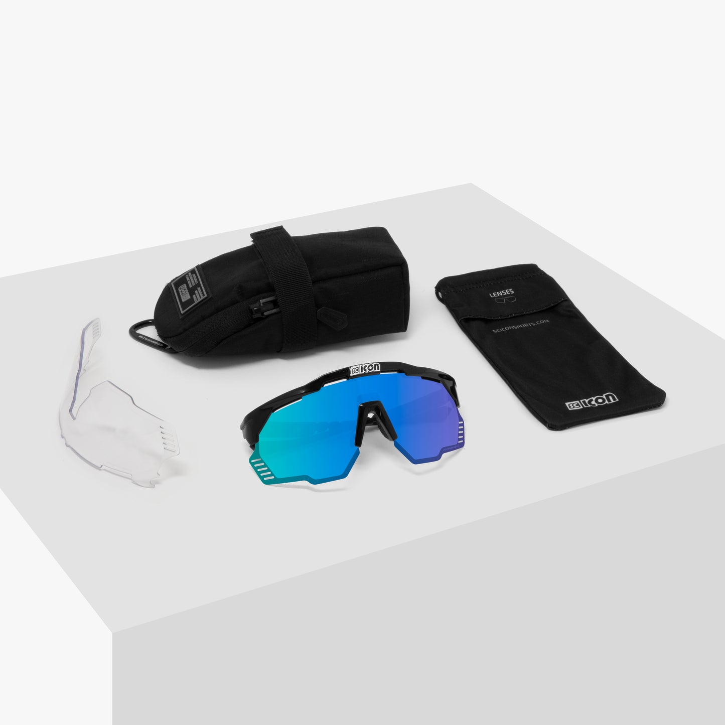 Gafas de sol SCICON AEROSHADE KUNKEN Negro Multimirror Azul