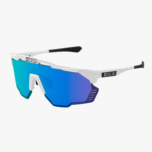Gafas de sol SCICON AEROSHADE KUNKEN Blanco Multimirror Azul