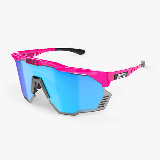 Gafas de sol SCICON AEROSHADE KUNKEN Fluo Pink Multimirror Blue