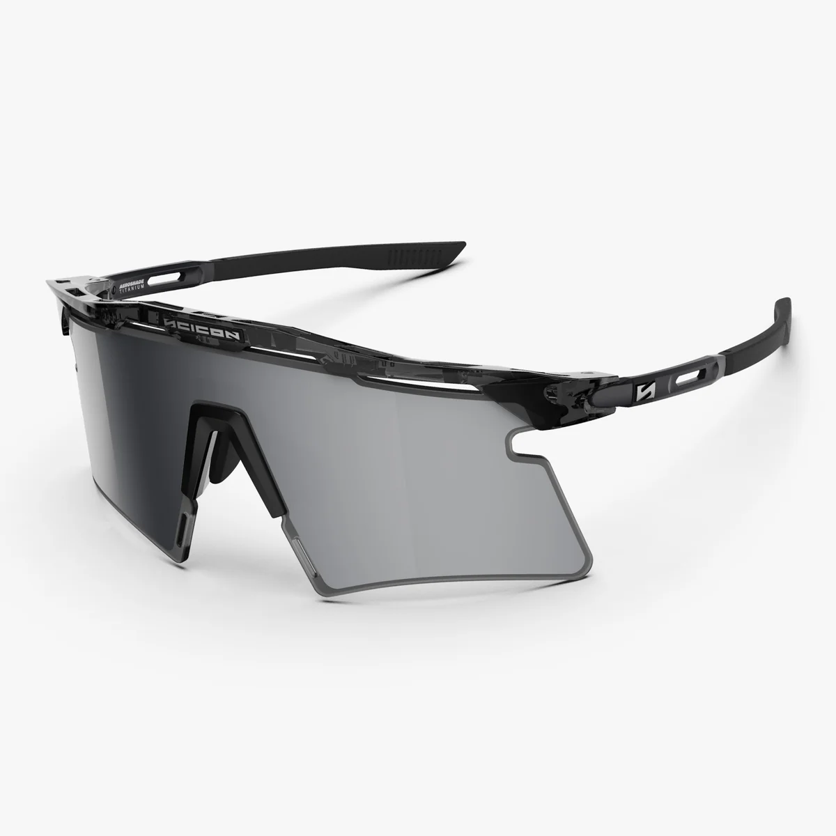 Gafas SCICON AEROSHADE 2.0 TITANIUM Cristal Negro Brillante Multimirror Plata + Lente Rosa