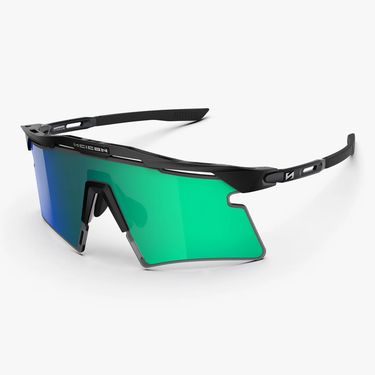 SCICON AEROSHADE 2.0 TITANIUM Gafas Negro Mate Lente Multiespejo Azul Verde + Rosa