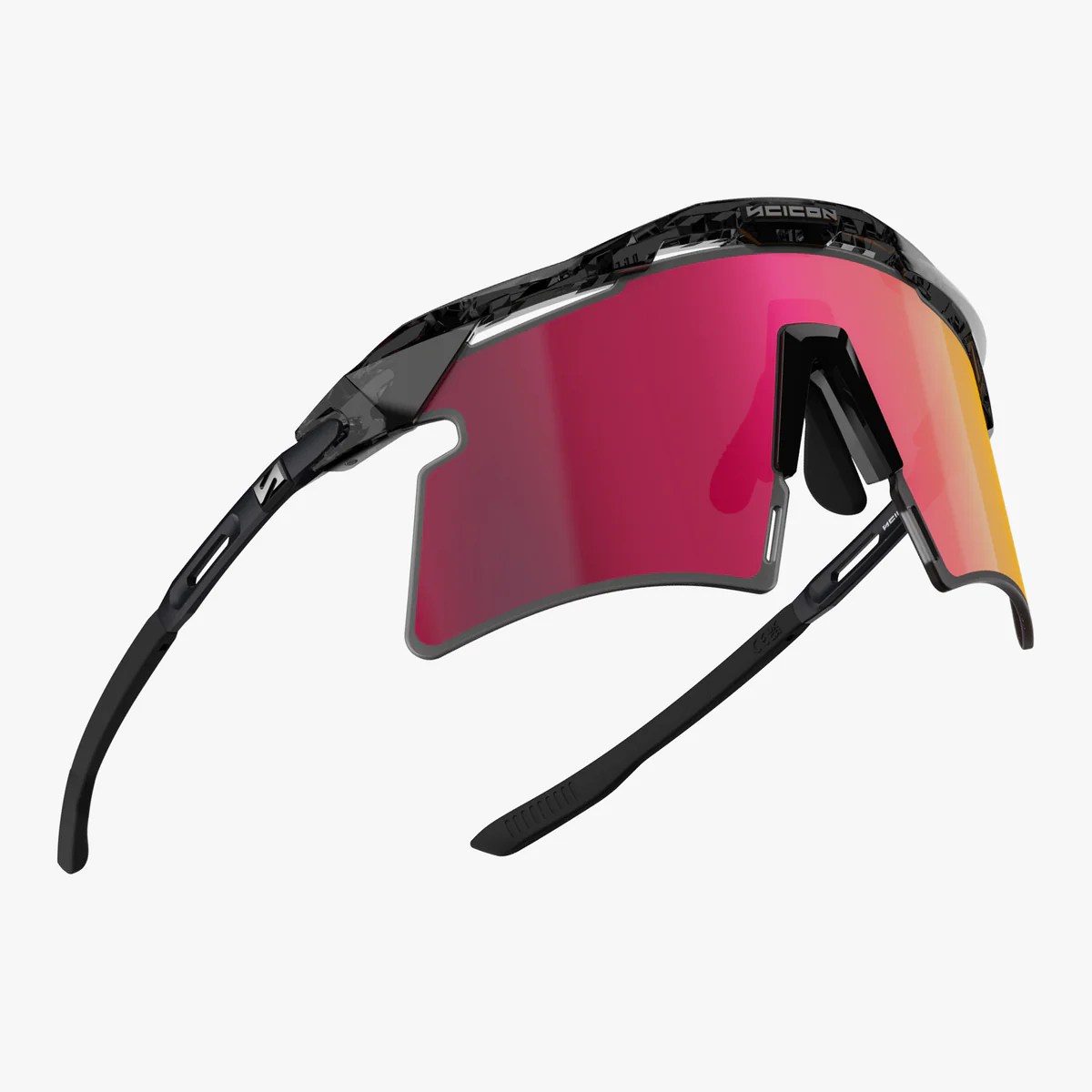 Gafas de sol SCICON AEROSHADE 2.0 TITANIUM Black Crystal Gloss Multimirror Sunburts + Lente Rosa