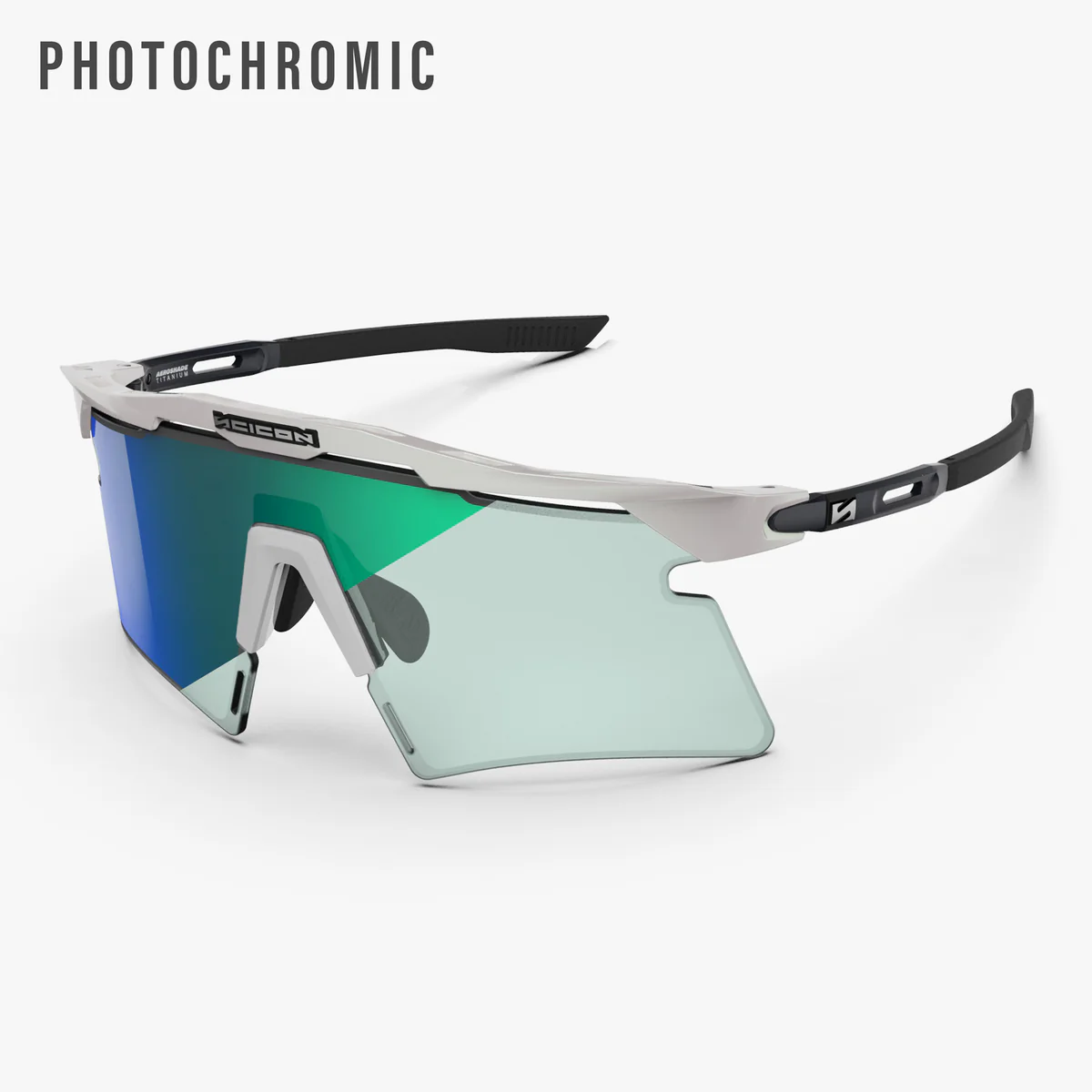 Gafas SCICON AEROSHADE 2.0 TITANIUM White Metal Lens Azul Verde Fotocromáticas