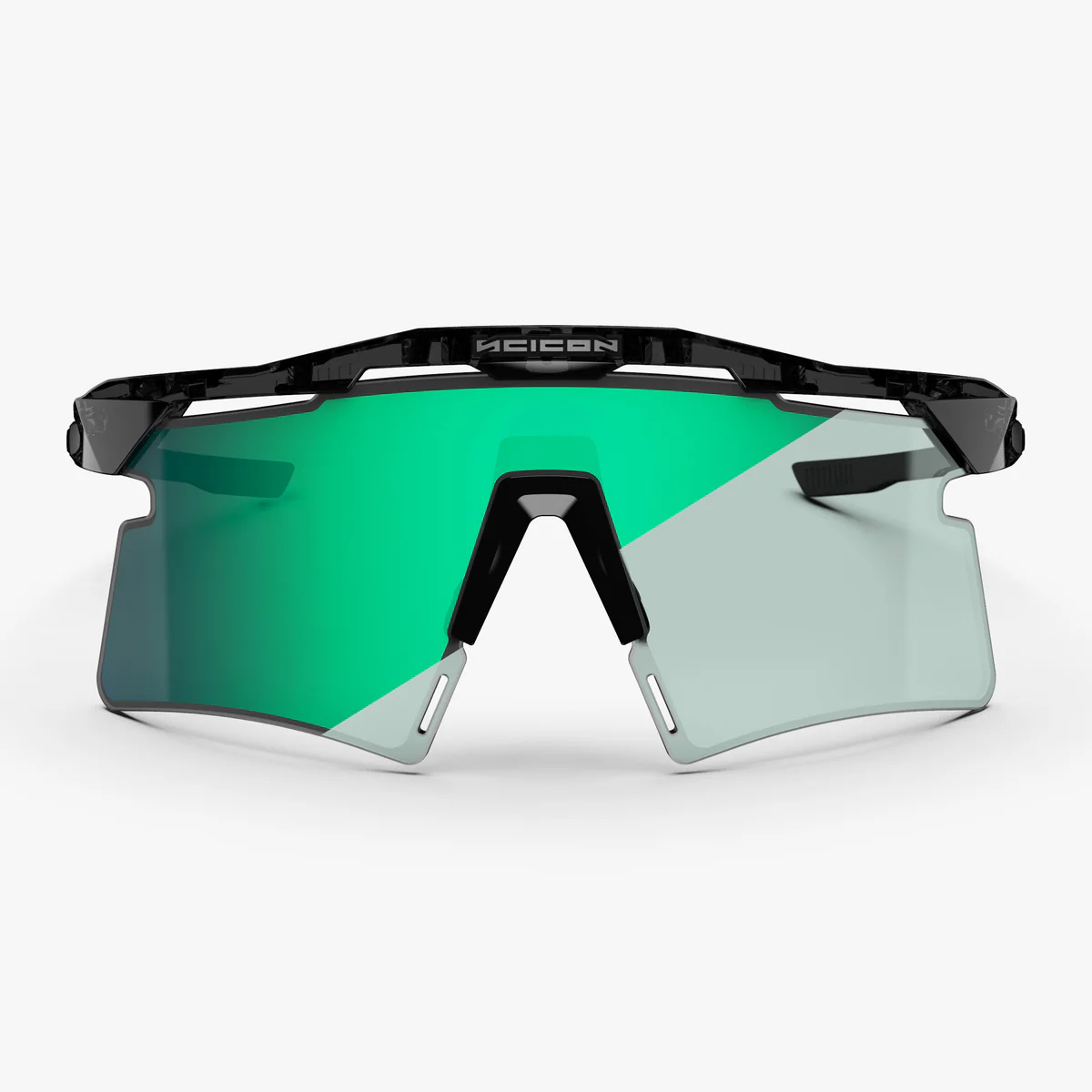 Gafas de sol SCICON AEROSHADE 2.0 TITANIUM Negro Cristal Brillante Azul Verde Lente fotocromática