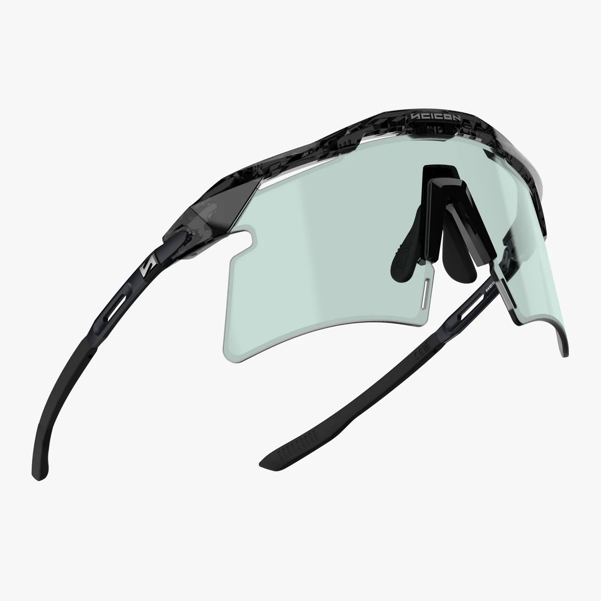 Gafas de sol SCICON AEROSHADE 2.0 TITANIUM Negro Cristal Brillante Azul Verde Lente fotocromática