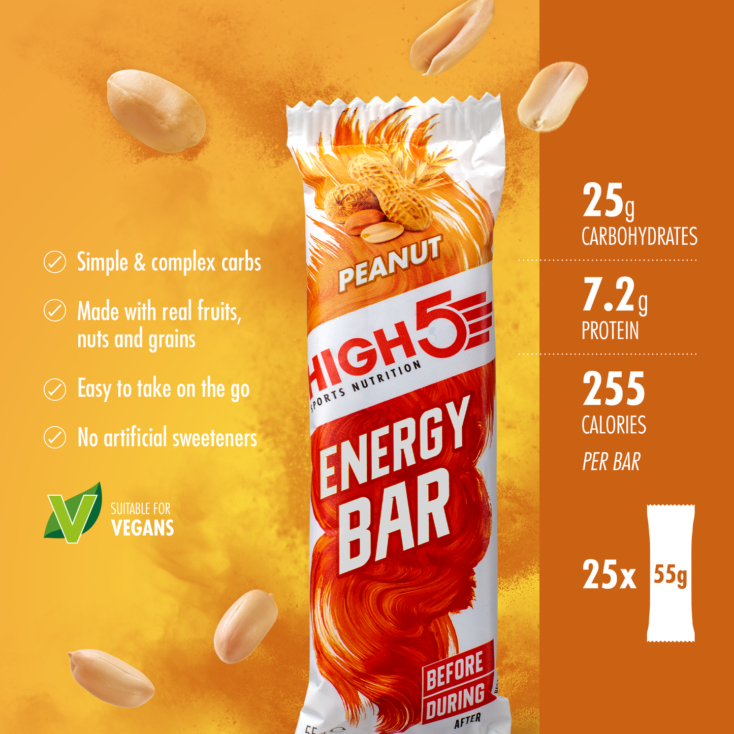 BARRA ENERGÉTICA HIGH5 (55 g) Cacahuete
