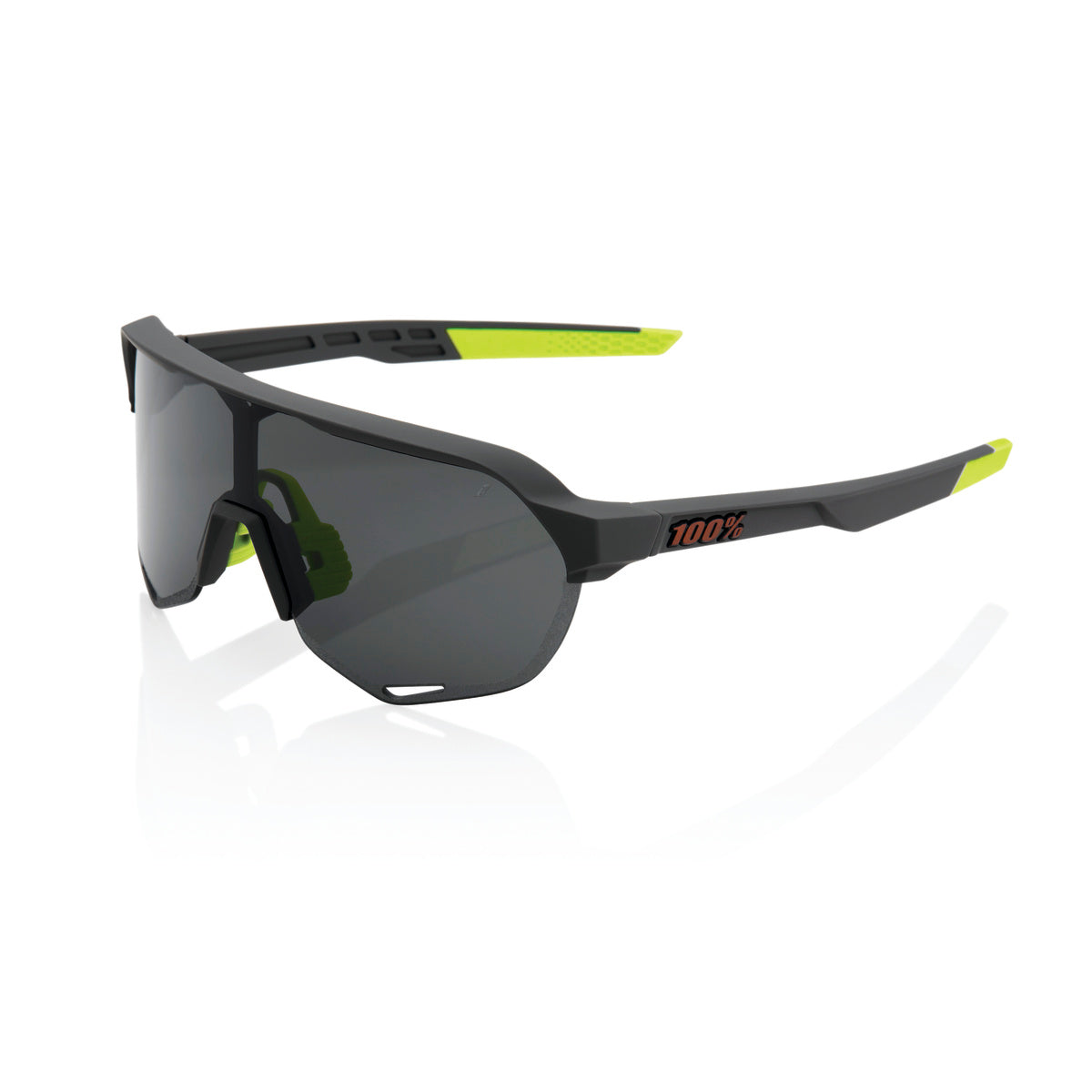 Gafas de sol 100% S2 Soft Tact Negro/Lente ahumada gris