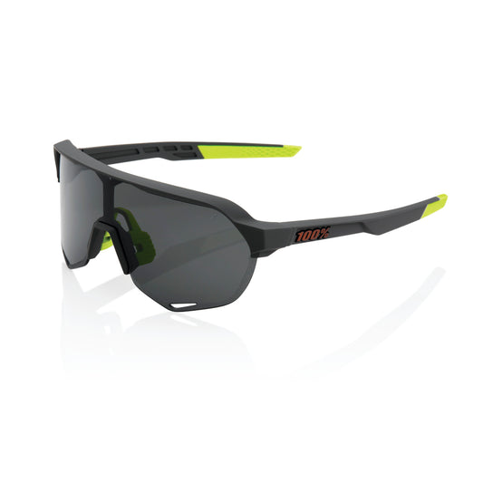 Gafas de sol 100% S2 Soft Tact Negro/Lente ahumada gris