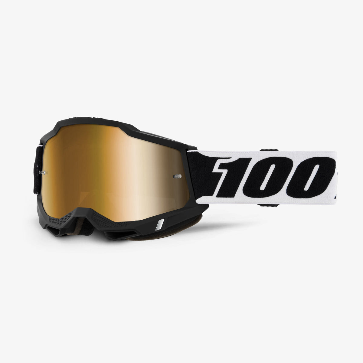 Gafas de máscara 100% ACCURI 2 negras con lente de espejo dorado