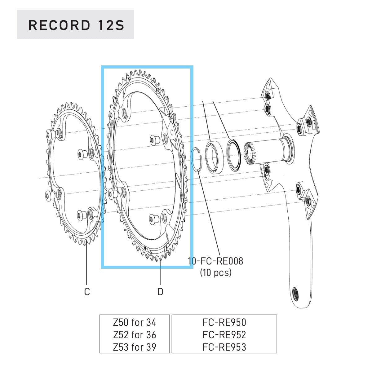 Bandeja exterior 12V CAMPAGNOLO RECORD