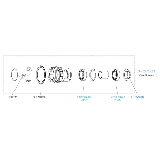 CAMPAGNOLO USB Type SRAM XDR 13V Aluminium Freewheel Body