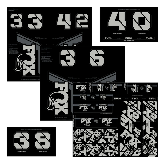 Kit Pegatinas Horquilla y Amortiguador FOX Gris