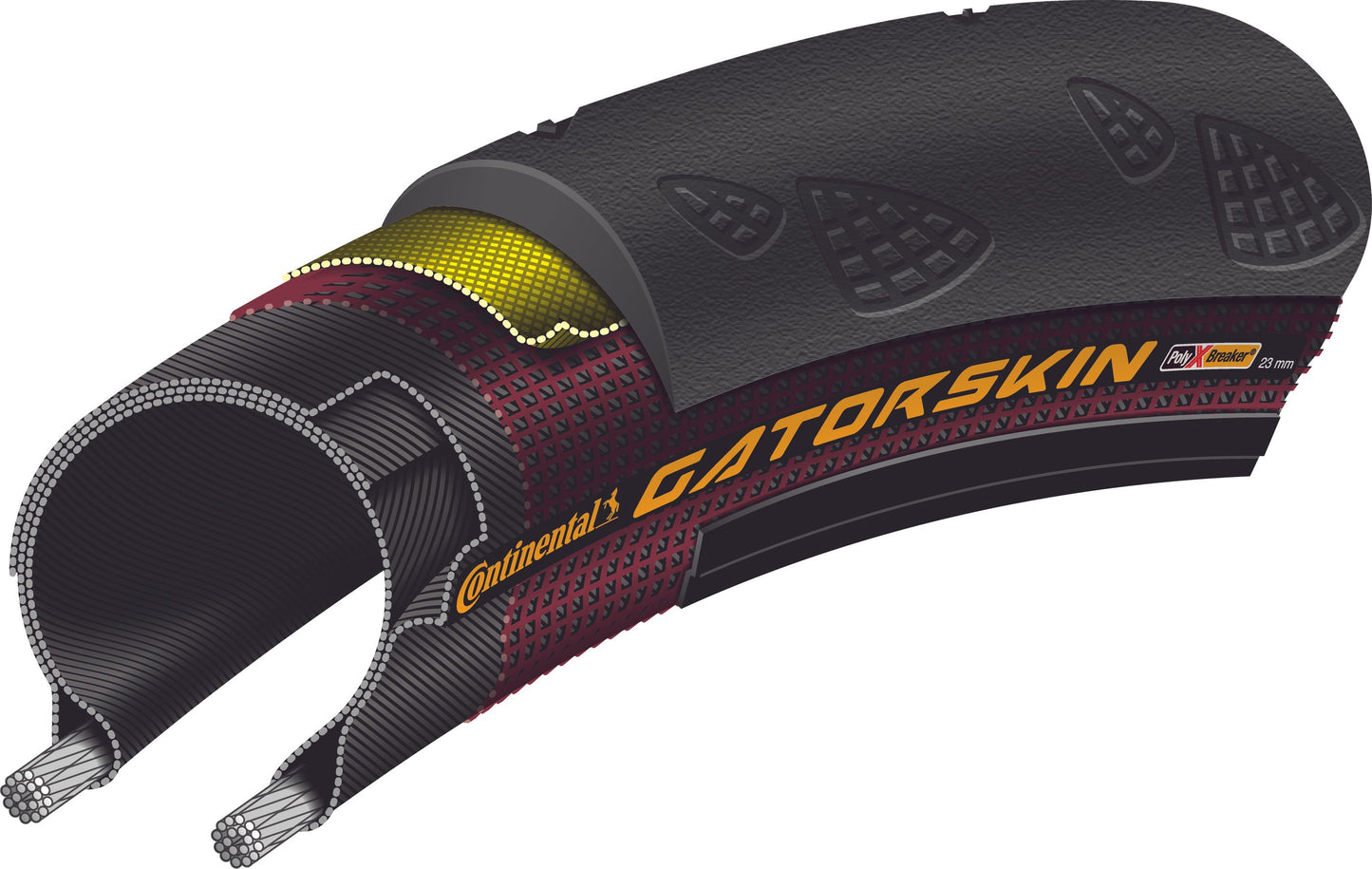 Neumático CONTINENTAL GATORSKIN 700x23c TubeType Negro