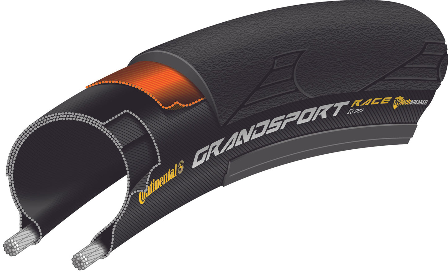 Neumático CONTINENTAL GRAND SPORT RACE 700x32c TubeType Black