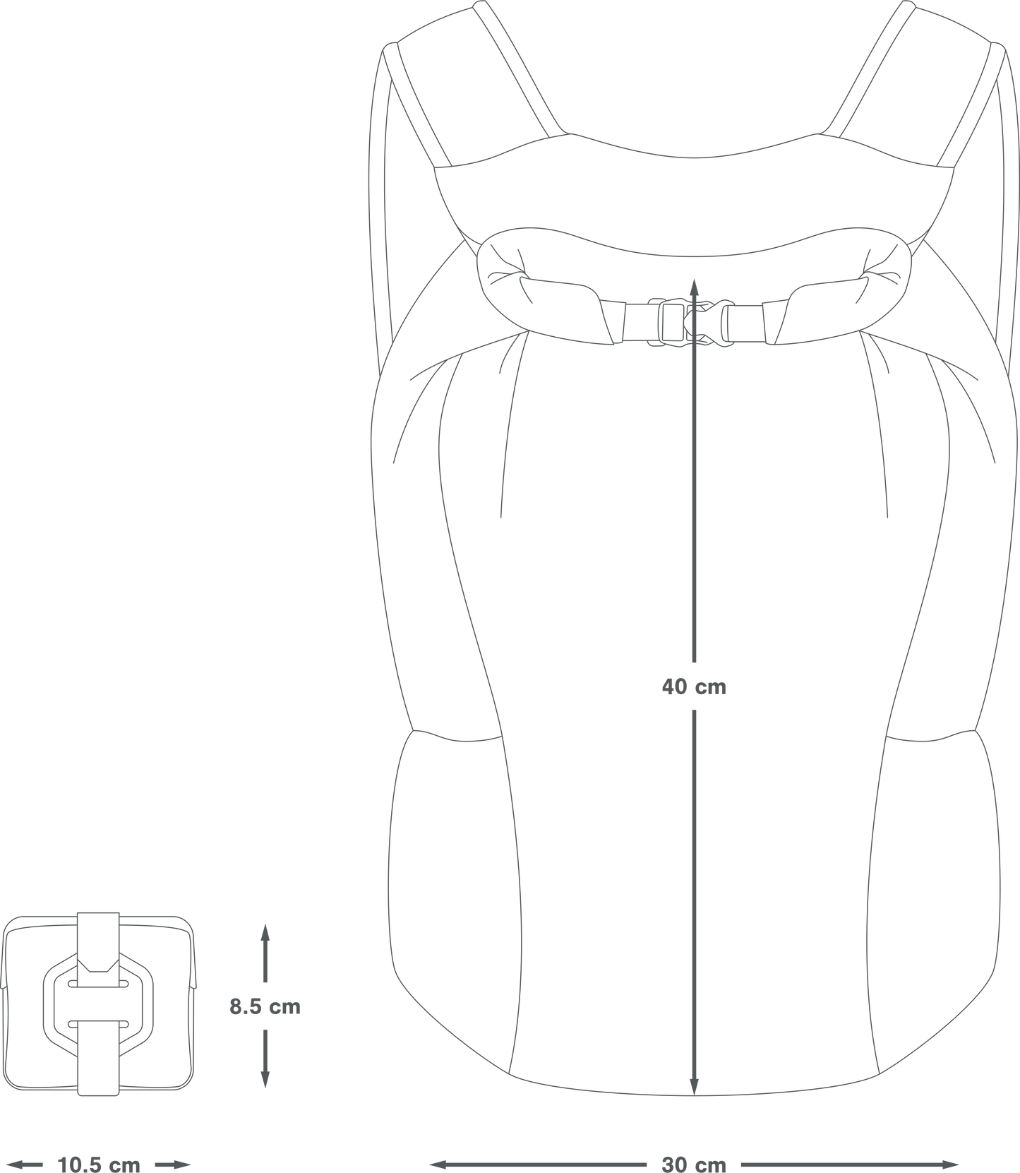 Mochila Ultra Compresible APIDURA PACKABLE BACKPACK 13 L Gris