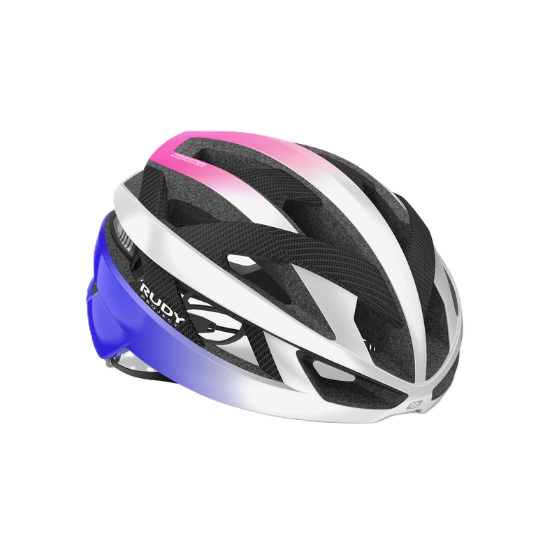 Casco de carretera RUDY PROJECT REBEL CARBON Blanco/Morado/Rosa