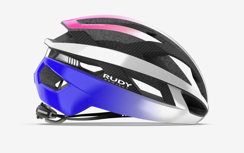 Casco de carretera RUDY PROJECT REBEL CARBON Blanco/Morado/Rosa
