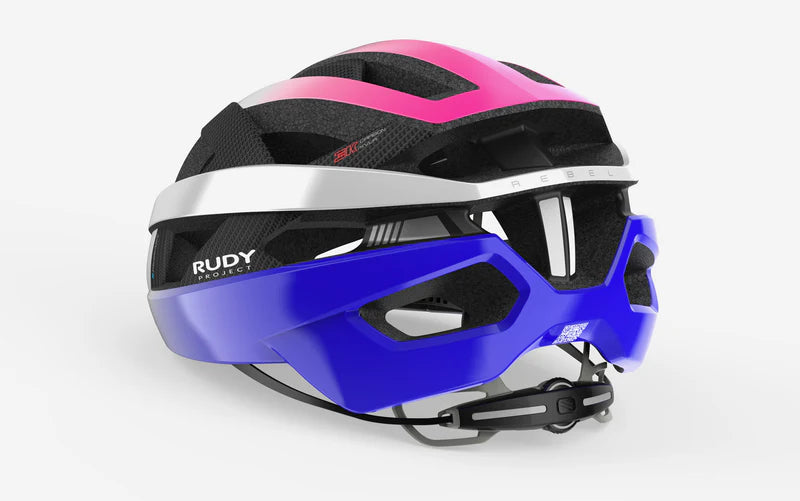Casco de carretera RUDY PROJECT REBEL CARBON Blanco/Morado/Rosa