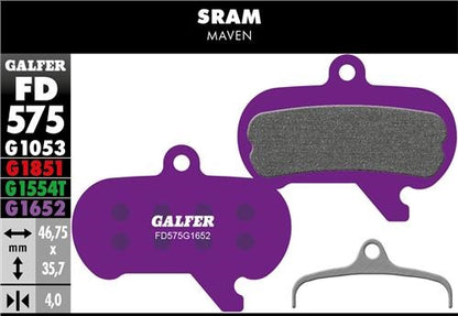 Pastillas Semimetálicas GALFER E-Bike Sram Maven