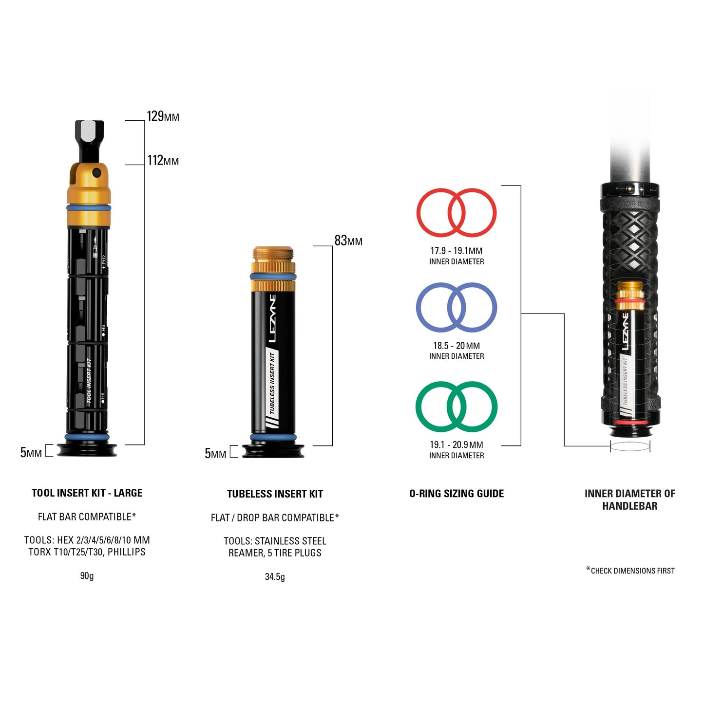 Kit de Reparación Tubeless + Multiherramienta L Manillar LEZYNE Integrado