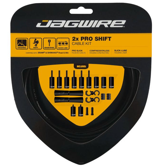 Juego de cables y fundas para desviador JAGWIRE ROAD AND MOUNTAIN PRO, negro
