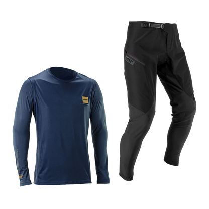 Kit Maillot + Pantalón LEATT MTB GRAVITY 1.0 Negro/Azul