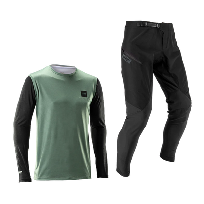 Kit Maillot + Pantalón LEATT MTB GRAVITY 1.0 Junior Negro/Verde