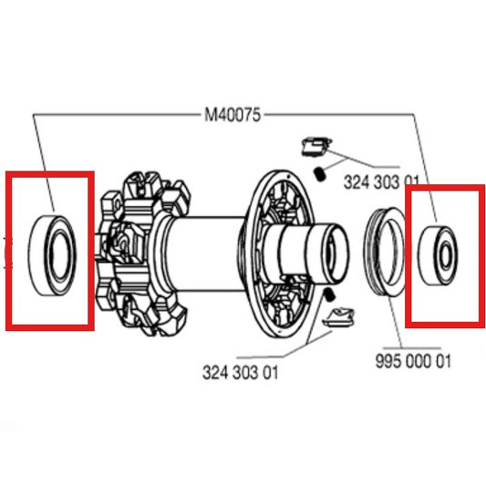 Rodamientos de buje de rueda trasera Mavic