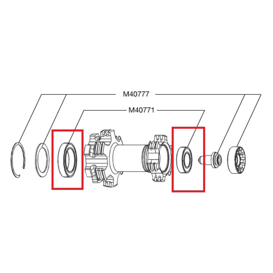 KIT DE RODAMIENTOS MAVIC PARA BUJE LEFTY 50 & 60 25X37X7 (6805) + 15X28X7 (61902)