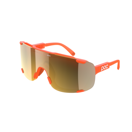 Gafas POC DEVOUR MID Translucent Fluorescent Orange Clarity Road/Partly Sunny Gold