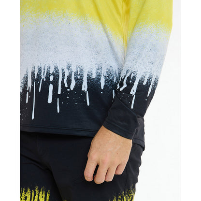 Maillot DHARCO RACE ACID RAIN Mangas Largas Negro/Amarillo