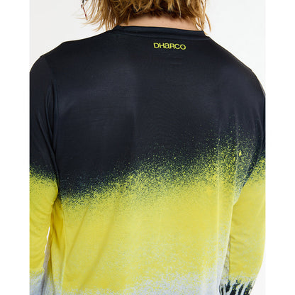 Maillot DHARCO RACE ACID RAIN Mangas Largas Negro/Amarillo